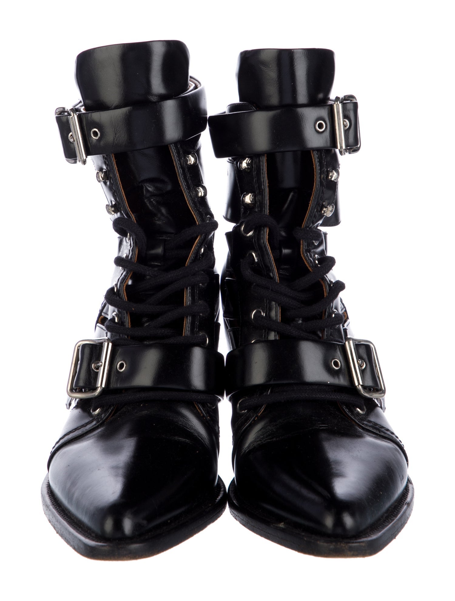 Chloé Leather Lace-Up Boots